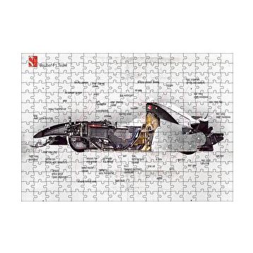 Cakapuzzle F1 Arabasının Anatomisi Görseli 120 Parça Ahşap Puzzle