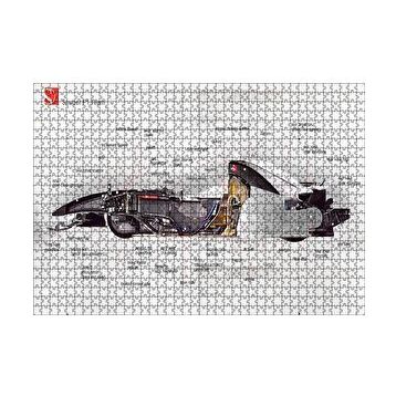 Cakapuzzle F1 Arabasının Anatomisi Görseli 120 Parça Ahşap Puzzle