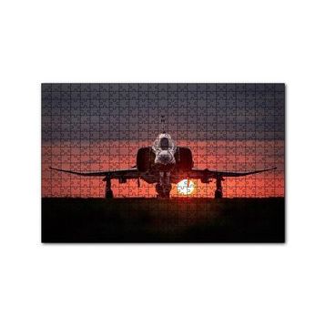Cakapuzzle F4 Phantom Süpersonik Jet ve Günbatımı 120 Parça Ahşap Puzzle