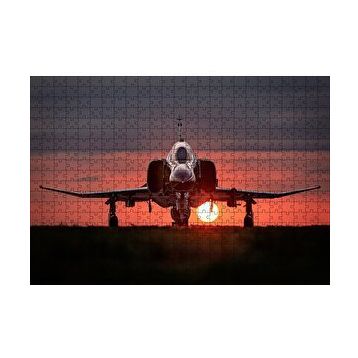 Cakapuzzle F4 Phantom Süpersonik Jet ve Günbatımı 120 Parça Ahşap Puzzle
