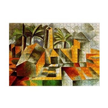 Cakapuzzle Factory at Horto de Ebro 1909 by Pablo Picasso 120 Parça Ahşap Puzzle