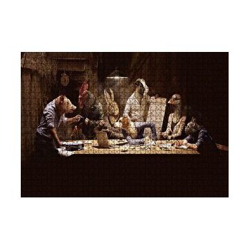 Cakapuzzle Fantastik Çiftlik Hayvan Toplantısı Görseli 120 Parça Ahşap Puzzle