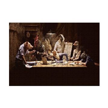 Cakapuzzle Fantastik Çiftlik Hayvan Toplantısı Görseli 120 Parça Ahşap Puzzle