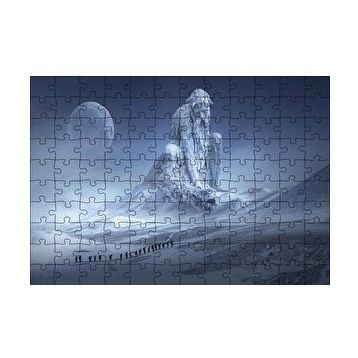 Cakapuzzle Fantastik Heykel ve Dağcılar 120 Parça Ahşap Puzzle