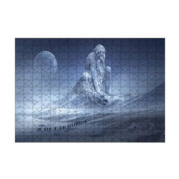 Cakapuzzle Fantastik Heykel ve Dağcılar 120 Parça Ahşap Puzzle