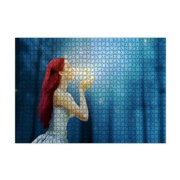 Cakapuzzle Fantastik Kızıl Saçlı Kız ve Denizatı 120 Parça Ahşap Puzzle