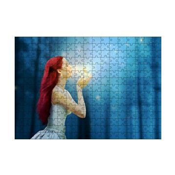 Cakapuzzle Fantastik Kızıl Saçlı Kız ve Denizatı 120 Parça Ahşap Puzzle