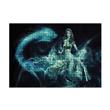 Cakapuzzle Fantastik Svaşçı Kadın Ejderha 120 Parça Ahşap Puzzle
