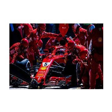 Cakapuzzle Ferrari F1 Formula 1 Pit Stop Görseli 120 Parça Ahşap Puzzle