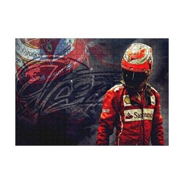 Cakapuzzle Ferrari F1 Kimi Raikkonen Görseli 120 Parça Ahşap Puzzle