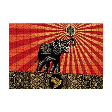 Cakapuzzle Fil Kuş ve Tribal Desenler 120 Parça Ahşap Puzzle