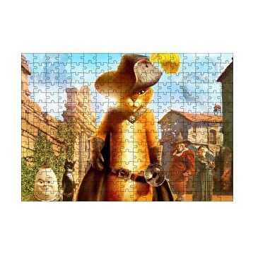 Cakapuzzle Film Çizmeli Kedi Görseli 120 Parça Ahşap Puzzle