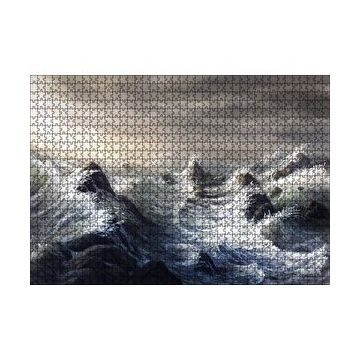 Cakapuzzle Fırtınada Dalgalı Okyanus ve Bulutlar 120 Parça Ahşap Puzzle