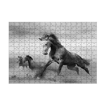 Cakapuzzle Fırtınada Koşan Atlar Görseli 120 Parça Ahşap Puzzle
