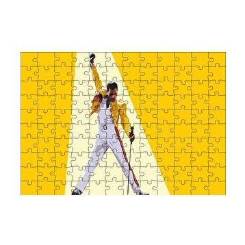 Cakapuzzle Freddie Mercury Sarı Zemin 120 Parça Ahşap Puzzle