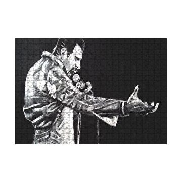 Cakapuzzle Freddie Mercury Siyah Beyaz Görsel 120 Parça Ahşap Puzzle