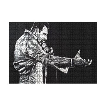 Cakapuzzle Freddie Mercury Siyah Beyaz Görsel 120 Parça Ahşap Puzzle