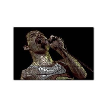 Cakapuzzle Freddie Mercury Üzerinde Şarkı Sözleri 120 Parça Ahşap Puzzle