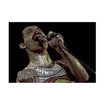 Cakapuzzle Freddie Mercury Üzerinde Şarkı Sözleri 120 Parça Ahşap Puzzle