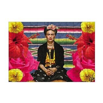 Cakapuzzle Frida Kahlo Çiçekli 120 Parça Ahşap Puzzle
