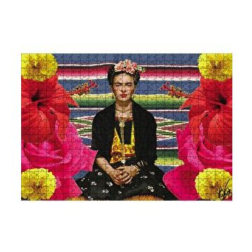 Cakapuzzle Frida Kahlo Çiçekli 120 Parça Ahşap Puzzle