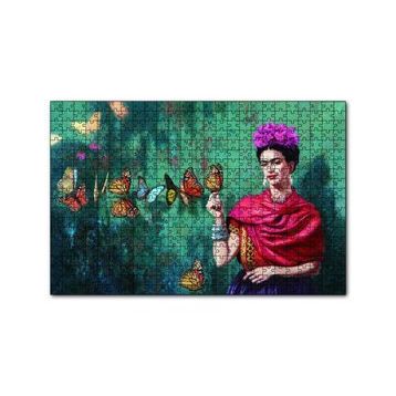 Cakapuzzle Frida Kahlo Kelebekli 120 Parça Ahşap Puzzle