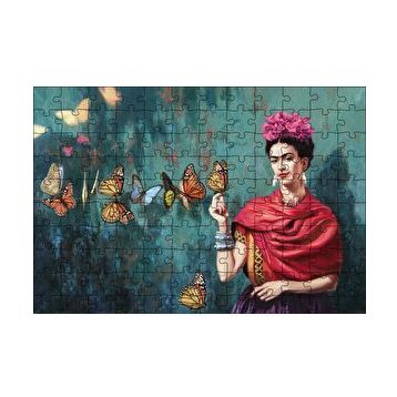 Cakapuzzle Frida Kahlo Kelebekli 120 Parça Ahşap Puzzle
