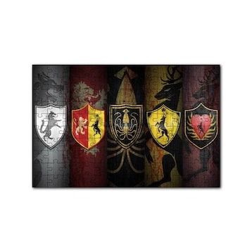 Cakapuzzle Game Of Thrones Bayrakları Görseli 120 Parça Ahşap Puzzle