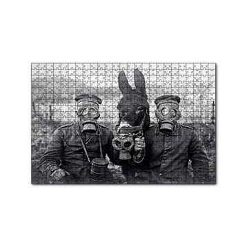 Cakapuzzle Gaz Maskeli Askerler ve Eşek SB 120 Parça Ahşap Puzzle