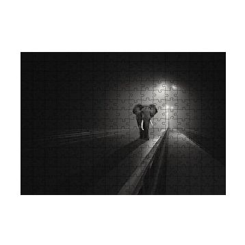 Cakapuzzle Gece Otoyol Sis ve Fil 120 Parça Ahşap Puzzle