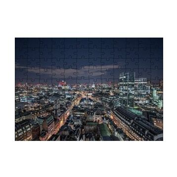 Cakapuzzle Gece Şehir Manzarası 120 Parça Ahşap Puzzle