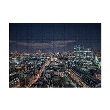 Cakapuzzle Gece Şehir Manzarası 120 Parça Ahşap Puzzle