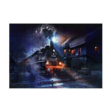 Cakapuzzle Gece ve Buharlı Tren 120 Parça Ahşap Puzzle