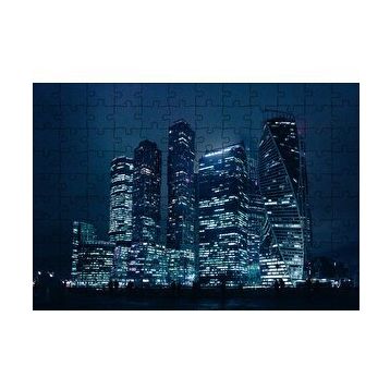 Cakapuzzle Gece ve Gökdelenler 120 Parça Ahşap Puzzle