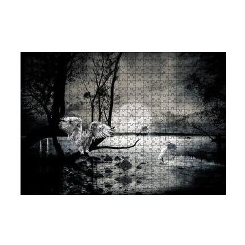 Cakapuzzle Gecede Balıkçı Kuşları Göl 120 Parça Ahşap Puzzle
