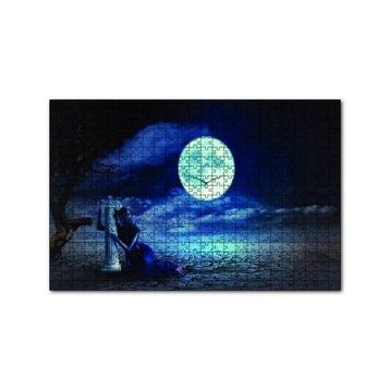 Cakapuzzle Gecede Üzgün Kadın Fantastik 120 Parça Ahşap Puzzle