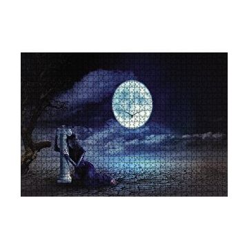 Cakapuzzle Gecede Üzgün Kadın Fantastik 120 Parça Ahşap Puzzle