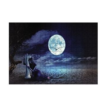 Cakapuzzle Gecede Üzgün Kadın Fantastik 120 Parça Ahşap Puzzle