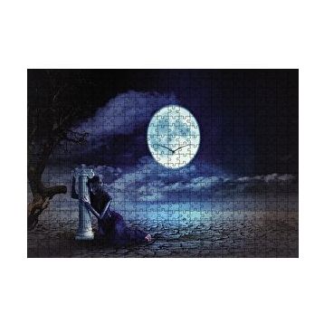 Cakapuzzle Gecede Üzgün Kadın Fantastik 120 Parça Ahşap Puzzle