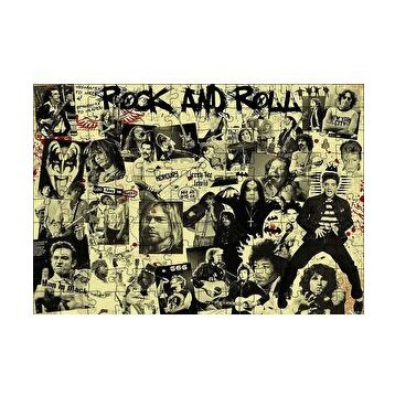 Cakapuzzle Geçmişten Rock Yıldızları 120 Parça Ahşap Puzzle