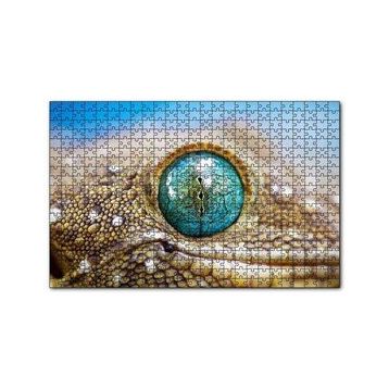 Cakapuzzle Geko Kertenkelesi Gözü Makro Çekim 120 Parça Ahşap Puzzle