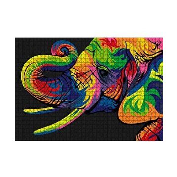 Cakapuzzle Genç Fil Dijital Mozaik 120 Parça Ahşap Puzzle