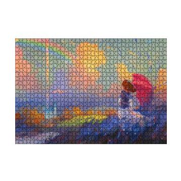Cakapuzzle Genç Kız ve Gökkuşağı Yağlıboya 120 Parça Ahşap Puzzle