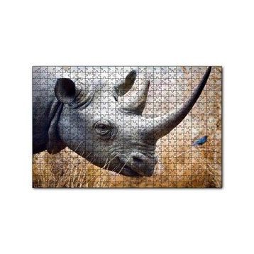 Cakapuzzle Gergedan Başı Yakın Çekim 120 Parça Ahşap Puzzle