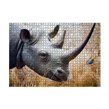 Cakapuzzle Gergedan Başı Yakın Çekim 120 Parça Ahşap Puzzle