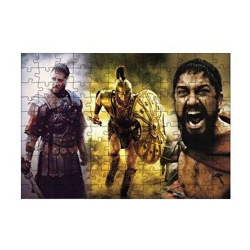 Cakapuzzle Gladyatör Troy ve 300 Spartalı Kompozisyon 120 Parça Ahşap Puzzle