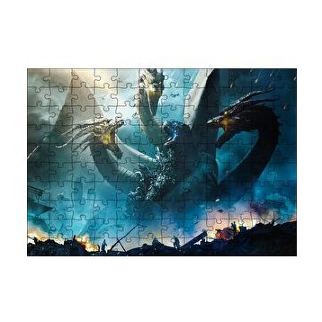 Cakapuzzle Godzilla Kral Ghidorah Son Savaş 120 Parça Ahşap Puzzle