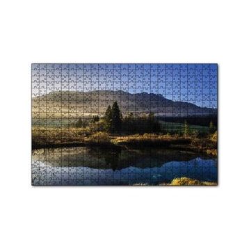 Cakapuzzle Göl Ağaçlar ve Sisli Tepeler 120 Parça Ahşap Puzzle