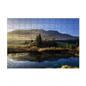 Cakapuzzle Göl Ağaçlar ve Sisli Tepeler 120 Parça Ahşap Puzzle