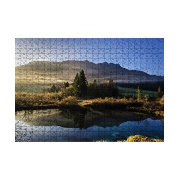 Cakapuzzle Göl Ağaçlar ve Sisli Tepeler 120 Parça Ahşap Puzzle